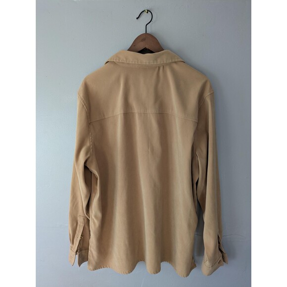 Vintage Oversized Button down shirt, Gold Blouse, preppy, academia, fall, Large - Picture 4 of 5